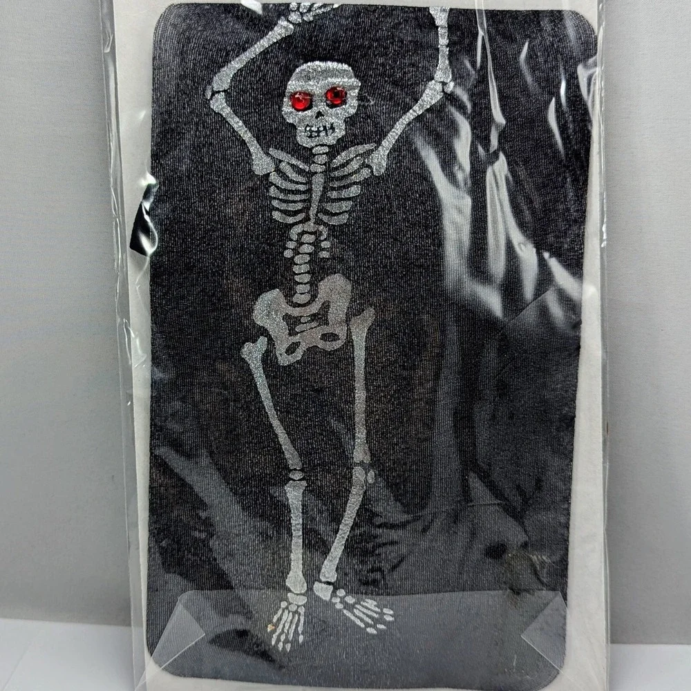 VTG 1997 Halloween Skeleton Sparkling Gems Black Panty Hose Walmart NOS‎ GOTH